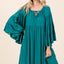 Chic Frill Tie Neck Bell Sleeve Dress for Women – A Perfect Blend of Elegance and Whimsy - Korvel
