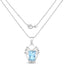 5.76 Carat Genuine Swiss Blue Topaz & White Topaz Pendant