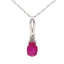 .02ct Colgante de Rubí y Diamante en Oro Blanco de 10KT