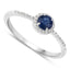 0.38 Carat Blue Sapphire and Diamond 14K White Gold Engagement Ring