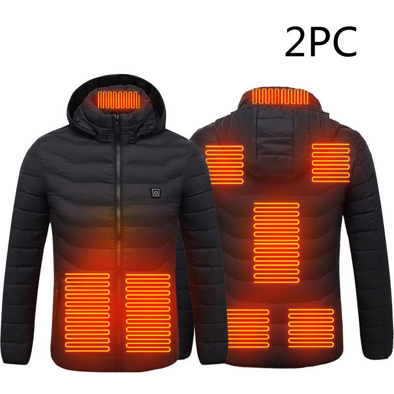 Chaqueta con capucha inteligente de 8 zonas de calefacción para hombre