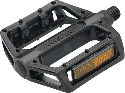 Wellgo B087 Platform Pedals - Aluminum, 1/2" Black