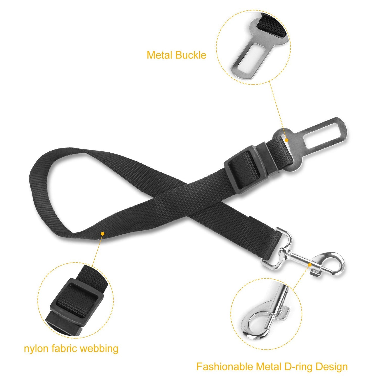 Ceinture de sécurité pour chien GBruno sans les mains - Pack de 2