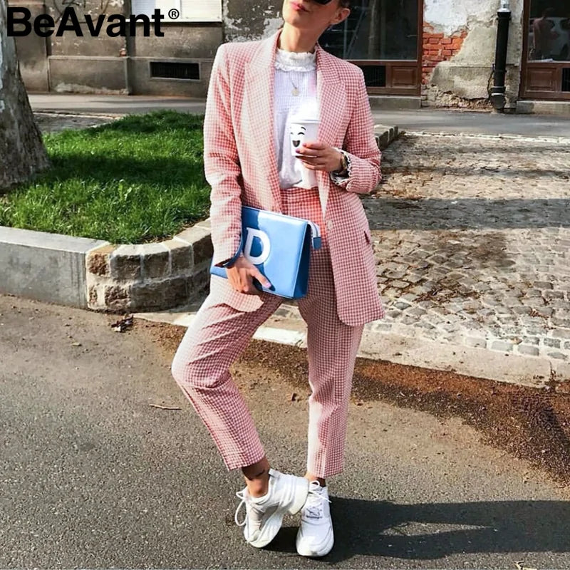 Blazer de Mujer a Cuadros Elegante