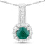 Ensemble de bijoux en argent sterling avec émeraude teinte de 1,81 carat et topaze blanche