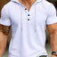 Camiseta Henley con Capucha Casual para Hombre en Tallas Grandes