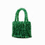 Dual-Color Amber Acrylic Cat-Eye Bead Hand-Braided Bag