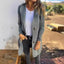 Mid-Length Light Gray Sweater Cardigan for Women