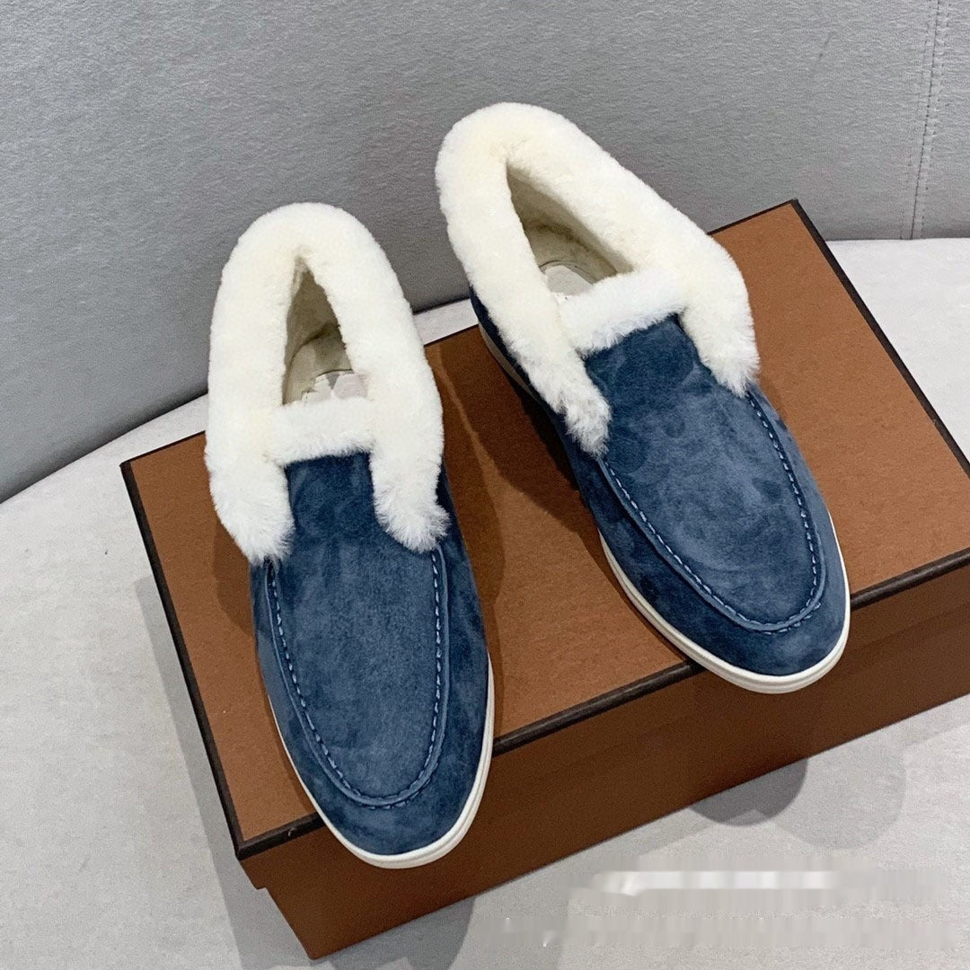 Bottes courtes en cuir laineux pour la neige - Doublées en polaire pour la chaleur