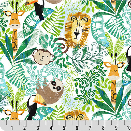 Cloud Cuddle Multi Jungle Boogie Fabric - 58"/60" per Yard