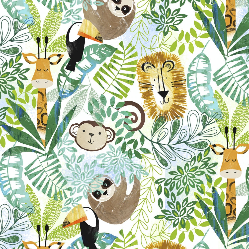 Cloud Cuddle Multi Jungle Boogie Fabric - 58"/60" per Yard