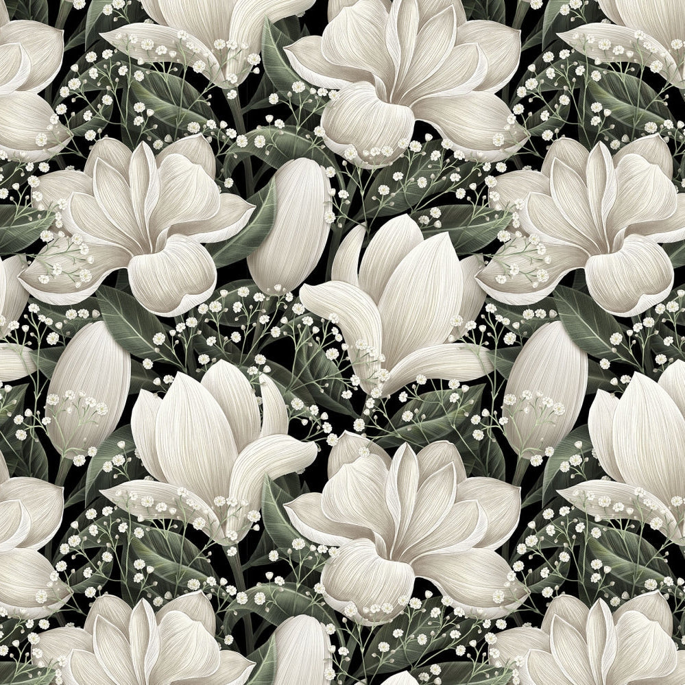 Cloud Cuddle Natural Magnolias Fabric - 58"/60" per Yard