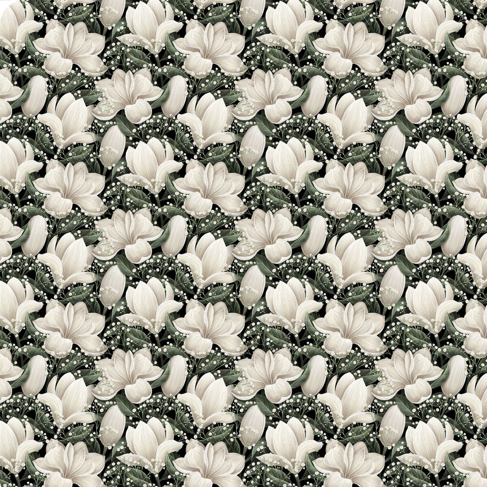 Cloud Cuddle Natural Magnolias Fabric - 58"/60" per Yard