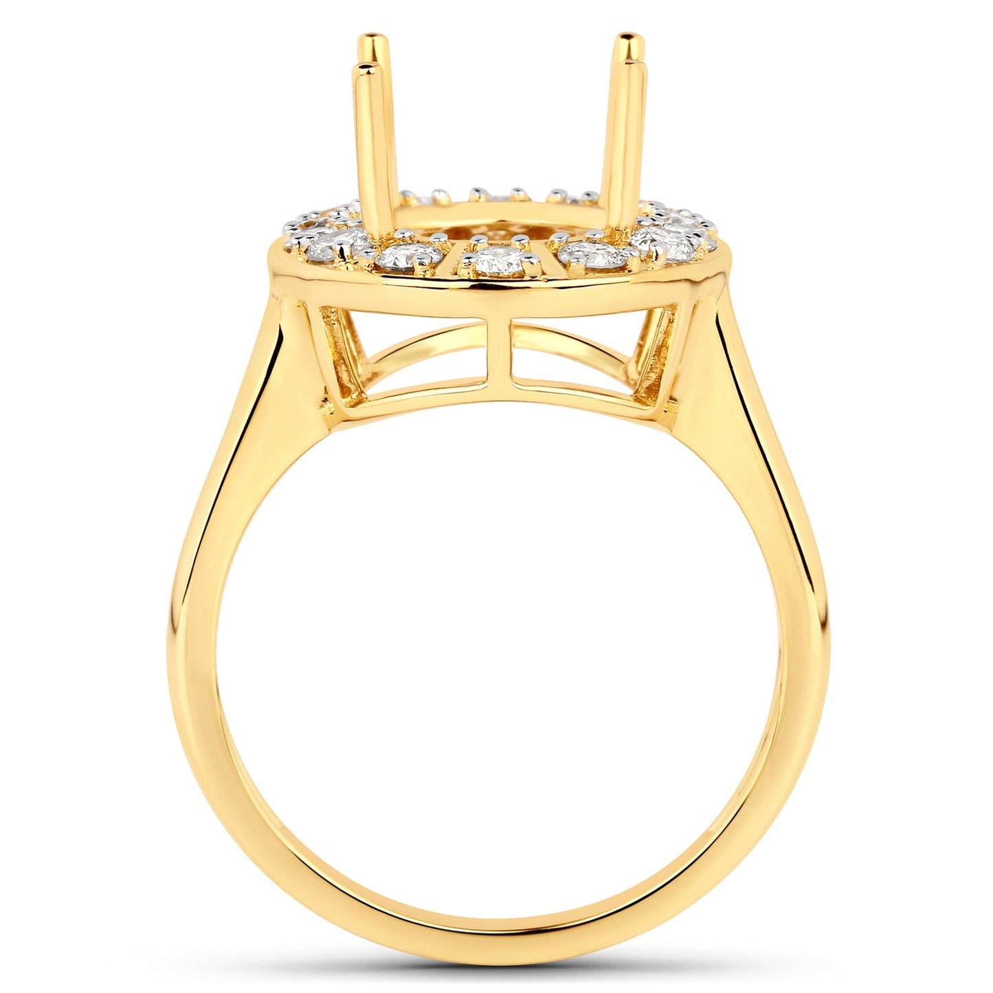 Anillo de Compromiso Semi Montura de Diamante de 0.42 Quilates en Oro Amarillo de 14K