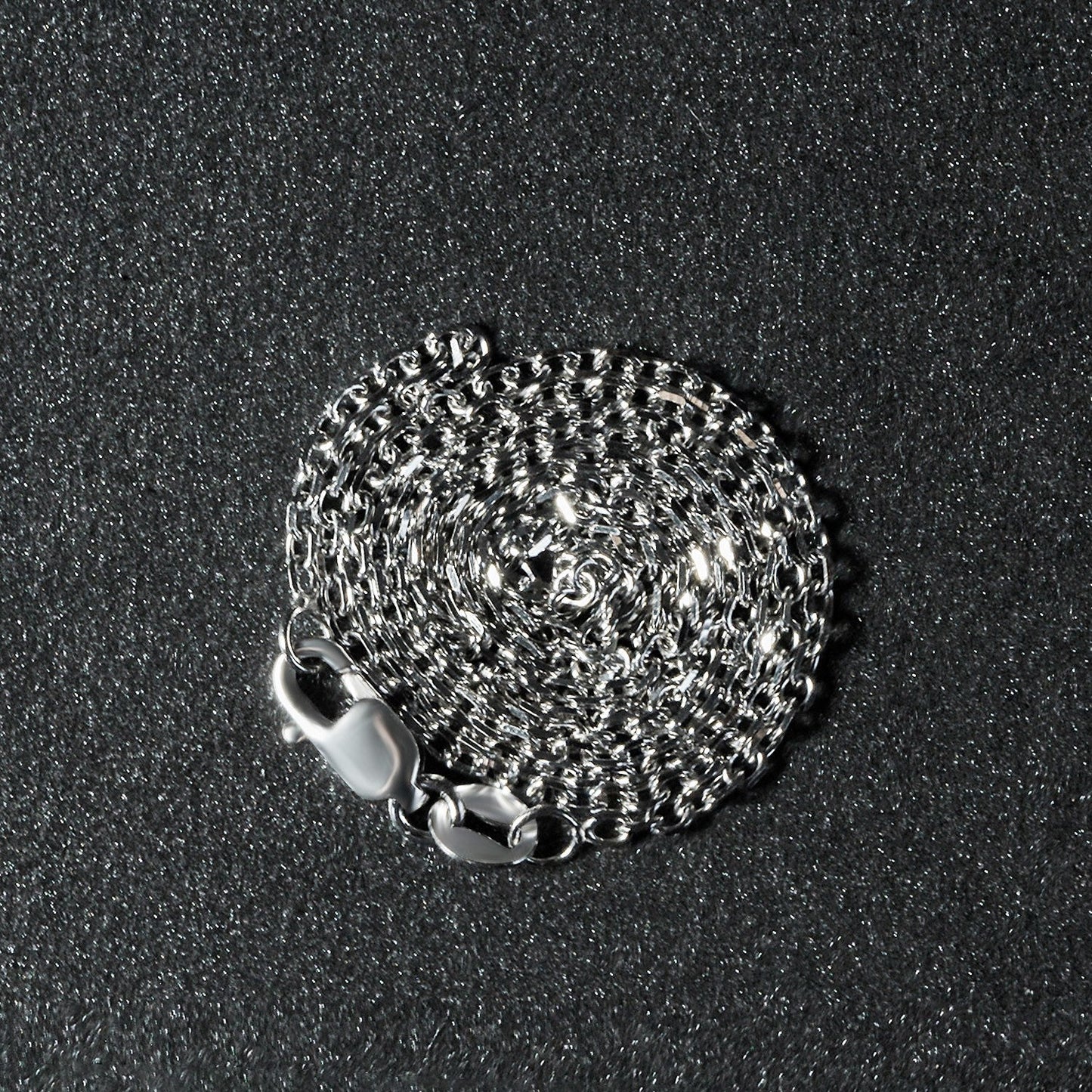 Cadena de eslabones de corte de diamante de oro blanco de 14k - 1.5mm