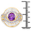 Bague Cocktail en Or Jaune 14K Plaqué Améthyste et Tanzanite