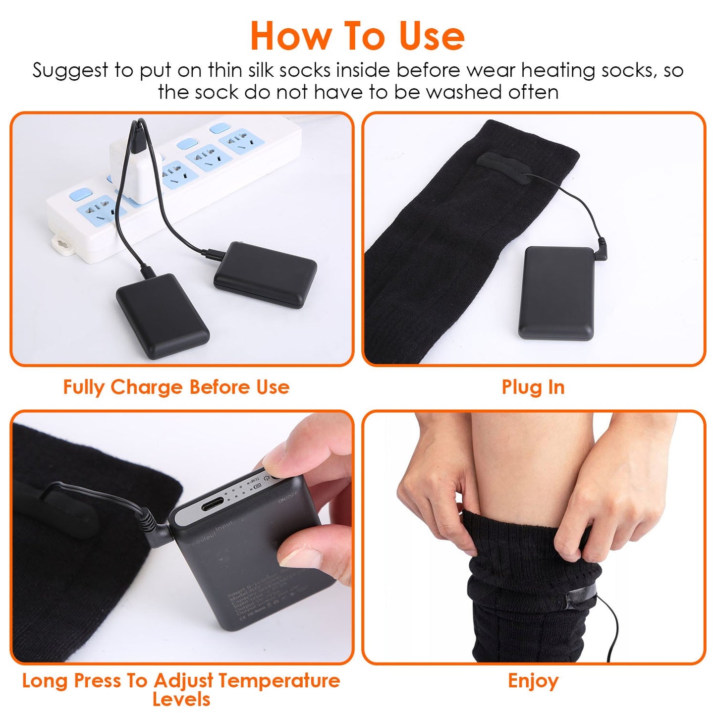 Rechargeable Electric Heated Socks for Men & Women