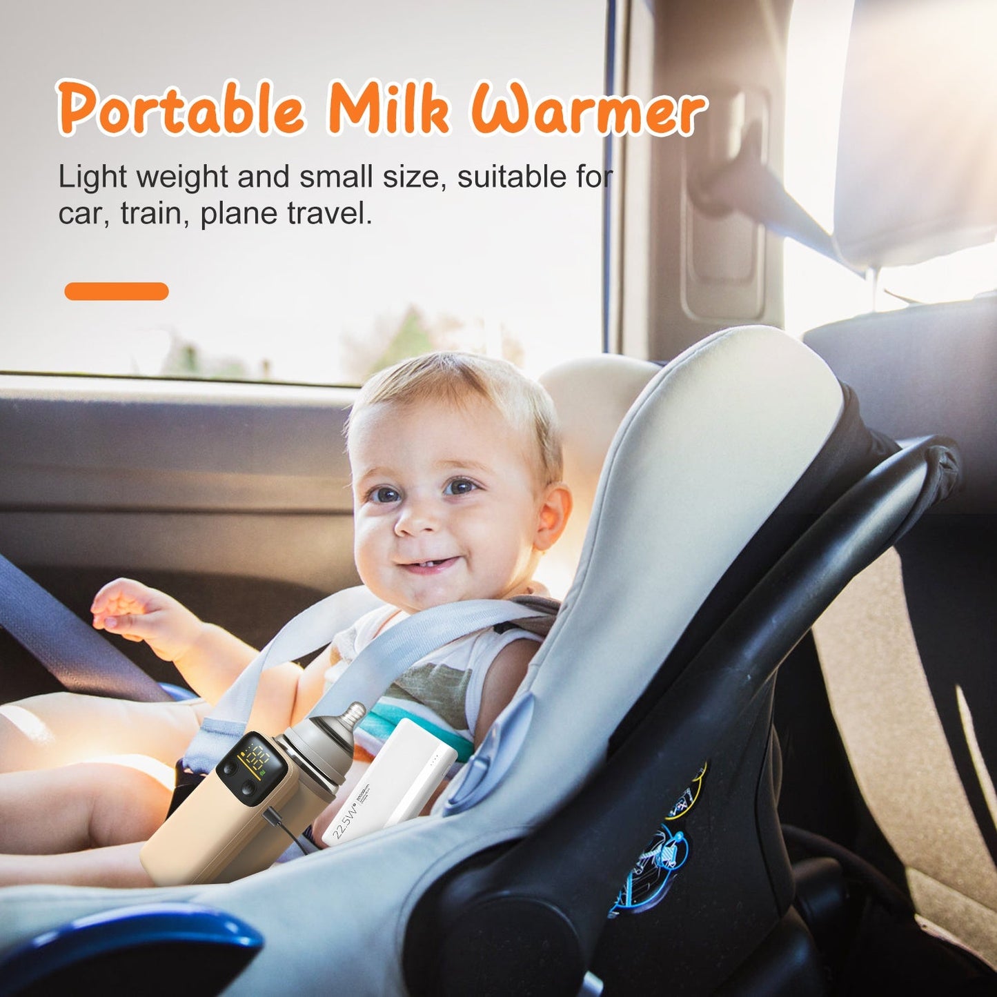 Portable Baby Bottle Warmer with Night Light