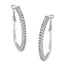 10KT White Gold Diamond Hoop Earrings - 1 cttw