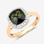 2.64 Carat Green Tourmaline & White Diamond 14K Yellow Gold Ring