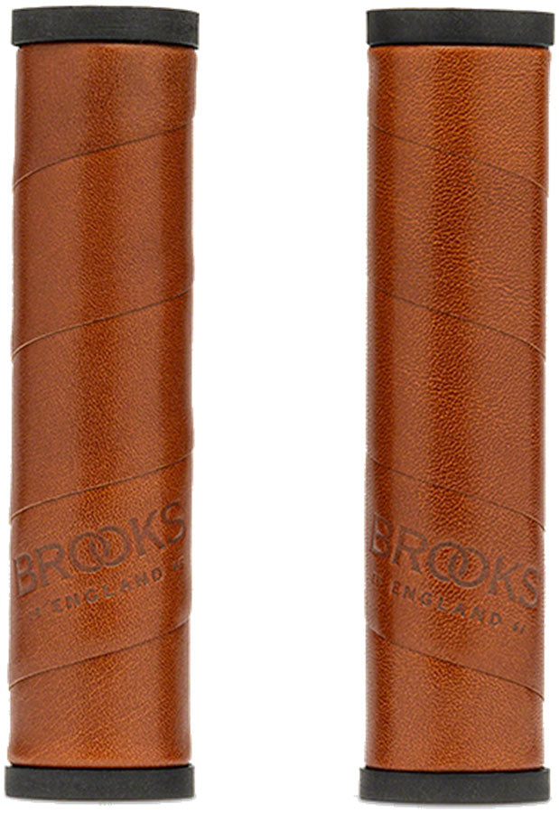 Poignées en cuir Brooks Willow - Miel 130mm