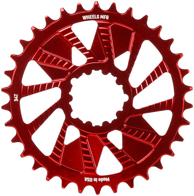 Wheels Manufacturing Direct Mount Chainring - 34t SRAM 3-Bolt Red