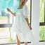 Charming Summer Dot Flounce Sleeve Midi Dress