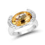 Bague en argent sterling avec citrine et diamant de 4,55 carats