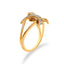 Anillo de Bypass Interlocking de Plata de Ley Baño de Oro de 14K con Diamantes - Talla 7