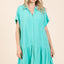 Summer Linen Blend Button Down Mini Dress for Women