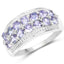 1.44 Carat Genuine Tanzanite & White Topaz Sterling Silver Ring