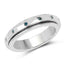 0.14 Carat Genuine Blue Diamond Sterling Silver Ring