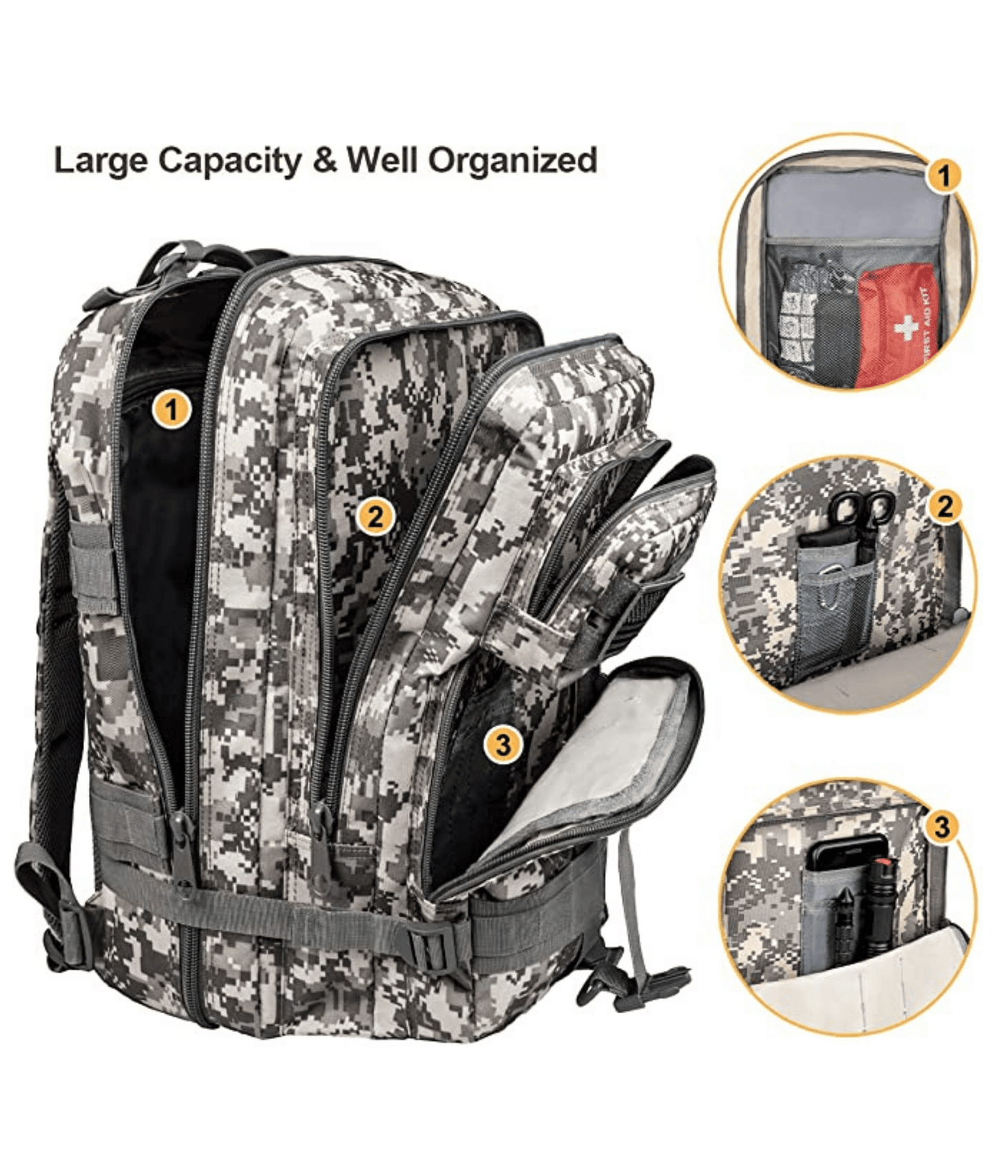 Tactical 25L MOLLE Backpack for Outdoor Adventures