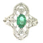 Anillo de Diamante de Esmeralda de 0.70ct en Oro Blanco de 10KT