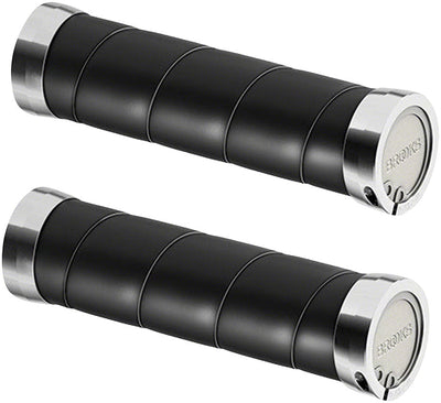 Brooks Slender Leather Grips - Black 130mm