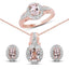 Conjunto de Joyería de Morganita de 2.28 Quilates y Topacio Blanco