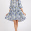 Robe Mini Babydoll en Lin Mélangé à Imprimé Floral d'Été