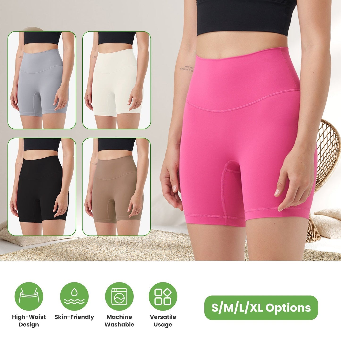 Women's High Waist Biker Shorts with Tummy Control