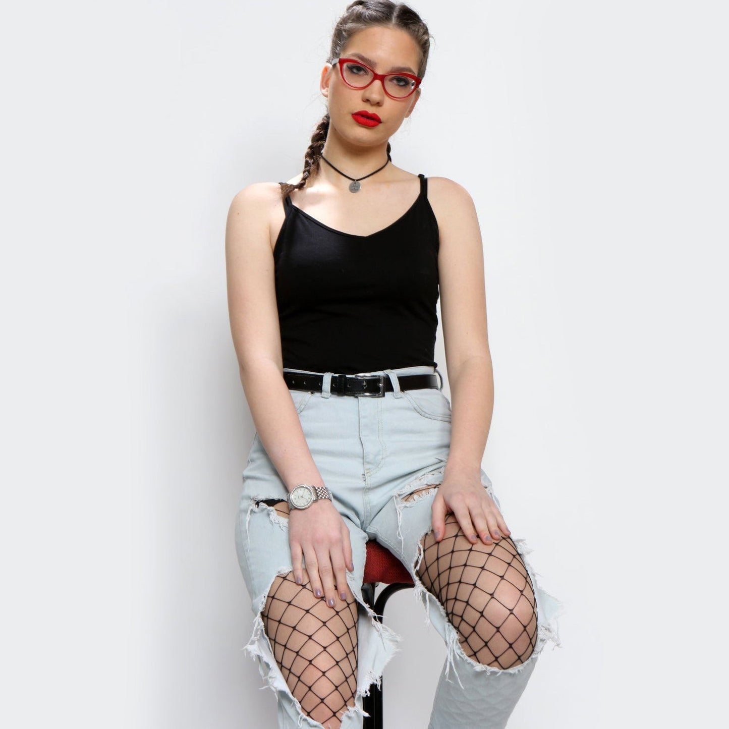 Stylish High Waist Fishnet Tights for Women