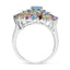 Bague de fiançailles en argent sterling .925 de 3,70 carats avec pierres multiples