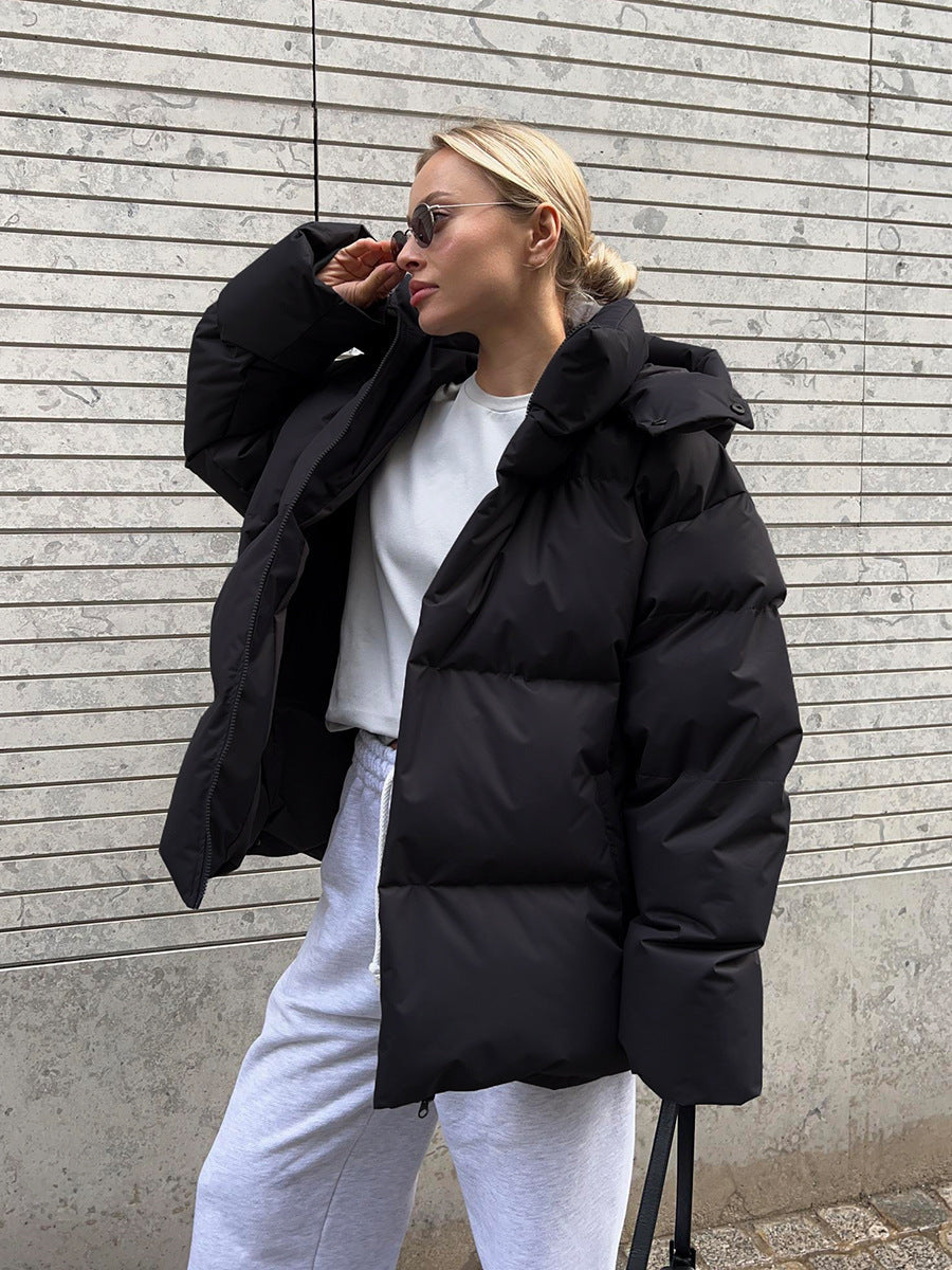 Parka en coton avec capuche amovible et style pour l'hiver