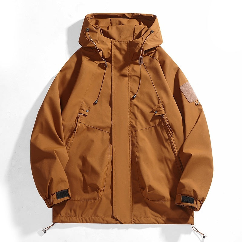 Loose Cargo Waterproof Jacket Coat with Hood