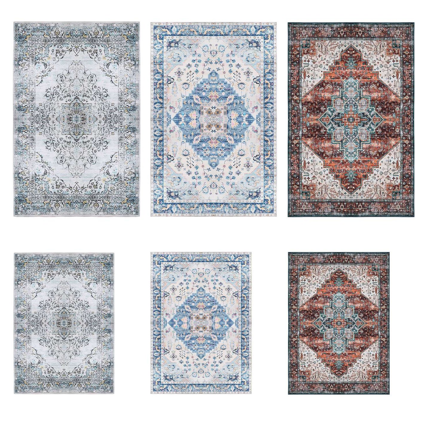 6x9FT Vintage Area Rug - Modern Non-Slip Boho Carpet