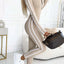 Plus Size Stripe Zip-Front Long Sleeve Jumpsuit
