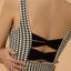 Sostén Activo Houndstooth con Espalda Cruzada