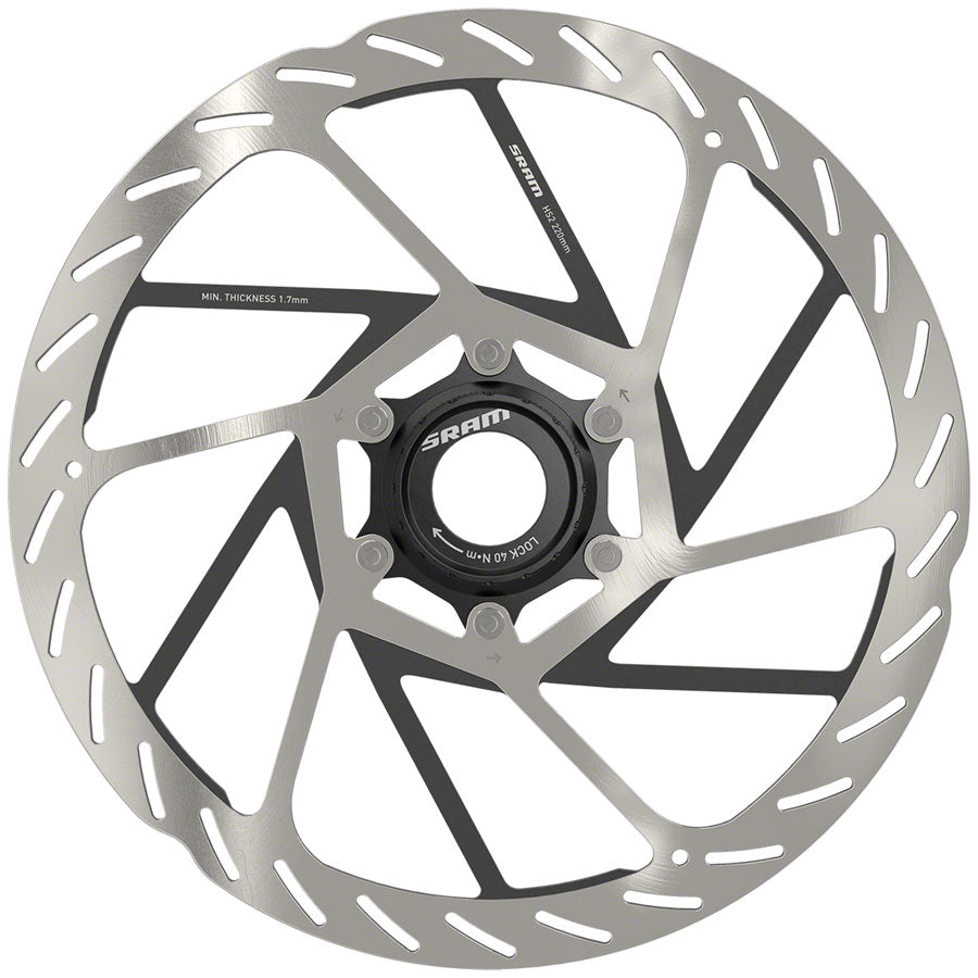 Rotor de freno de disco SRAM HS2 - 220mm Center Lock Plata/Negro