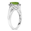 Bague en argent sterling de 2,01 carats en péridot véritable et topaze blanche