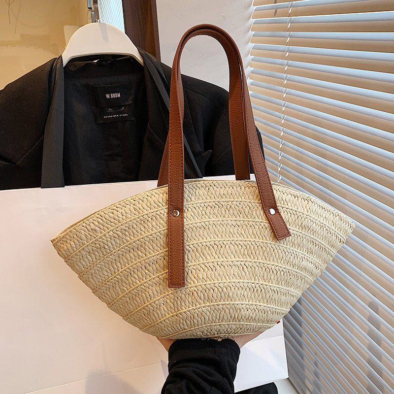 Sac de Plage en Paille Tissée