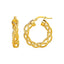 Boucles d'oreilles créoles tressées texturées en or jaune 14 carats