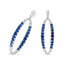 Boucles d'oreilles pendantes en or blanc 18K avec diamants bleus et saphirs